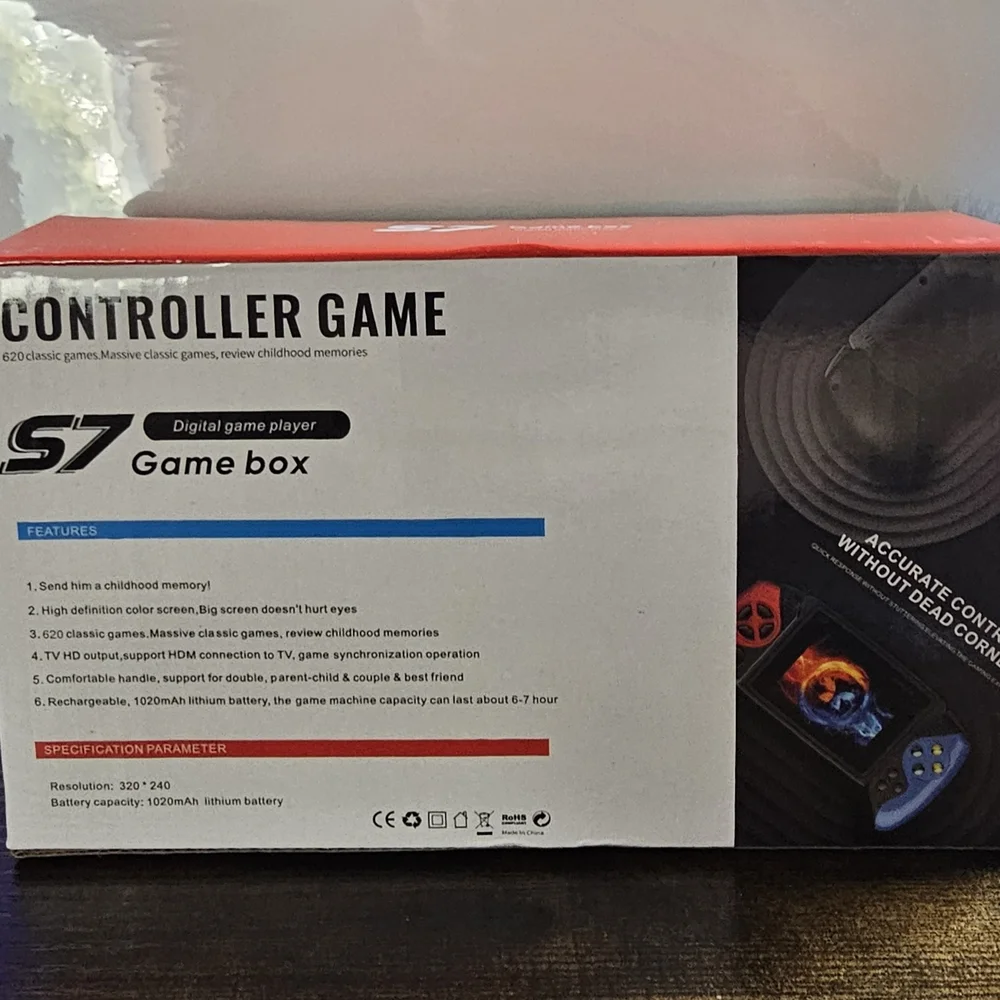 Game Box Handheld Console - Black with Red and Blue Accents